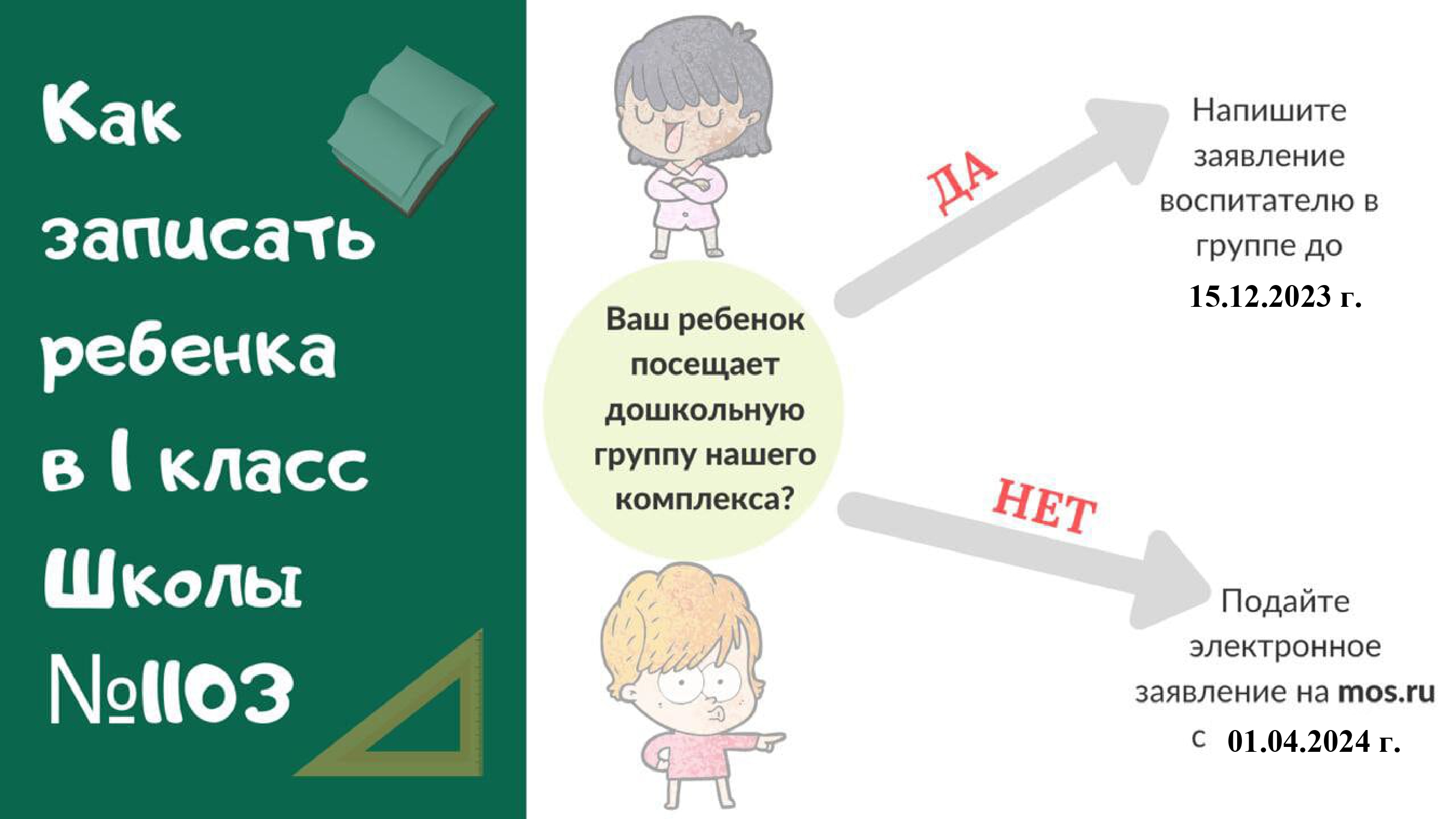 Поступление в 1 класс, ГБОУ Школа № 1103, Москва